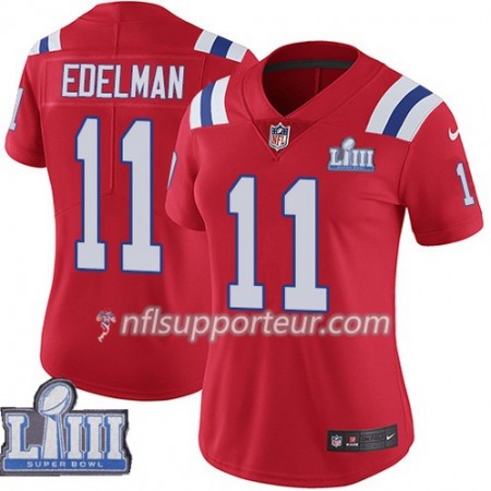 Maillot Femme New England Patriots Julian Edelman 11 Nike Rouge 2019 Super Bowl LIII 